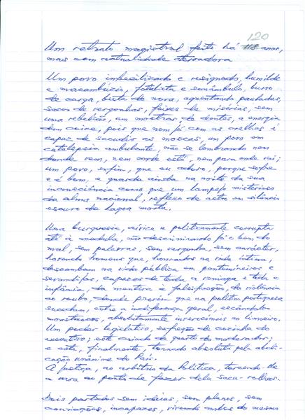 <span><p>C�pia manuscrita, feita em 2013, de texto de 1896 de Guerra Junqueiro.</p></span>