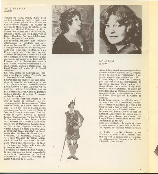 <span><p>Programa da produ��o “Lucia de Lammermoor” do TNSC, 1981-1982 e bilhete para a sess�o da tarde ? 31/1/1982.</p></span>