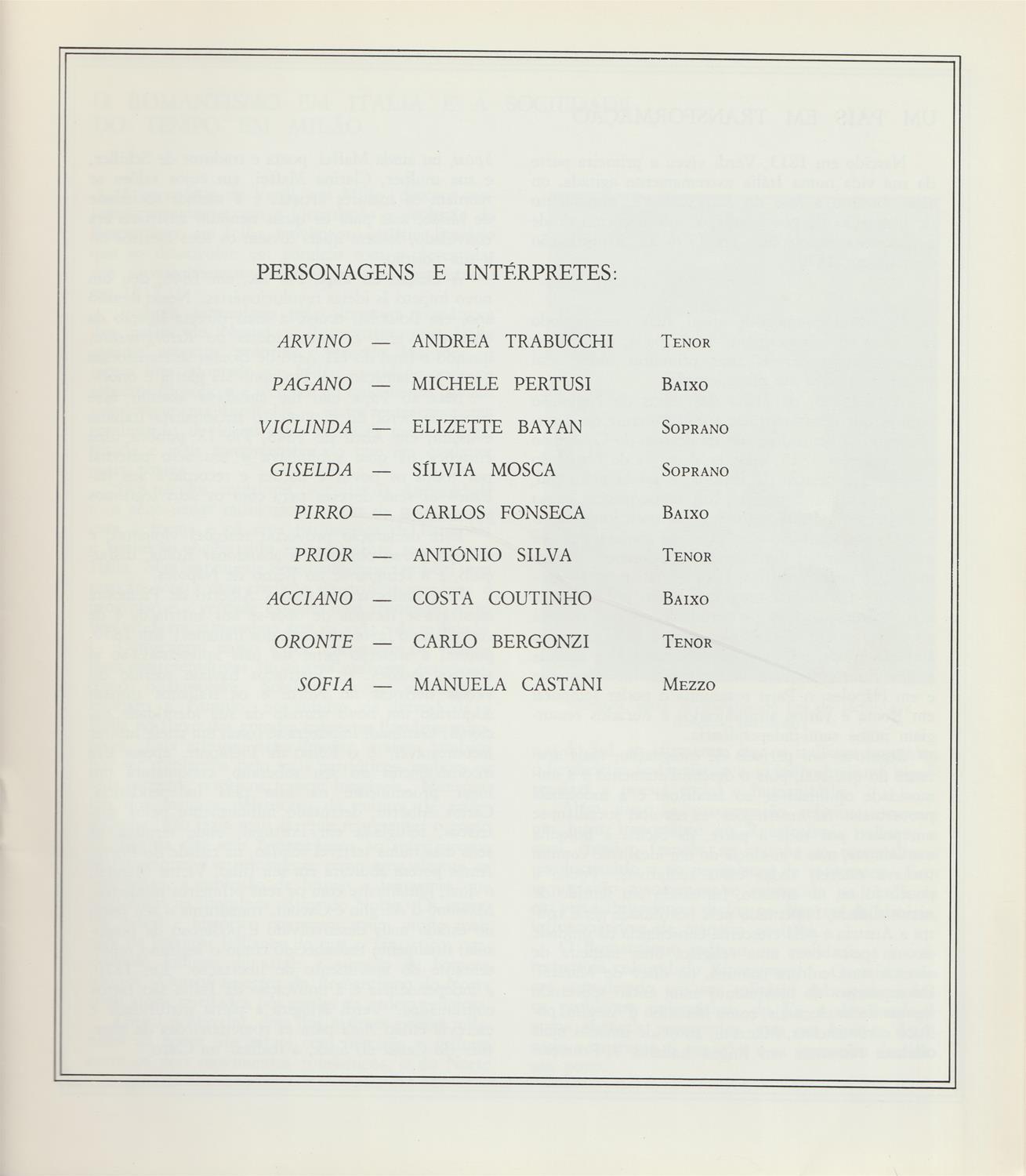 <span><p>Programa da �pera "I Lombardi alla Prima Crociata", de Verdi. Digitaliza��o da capa e da ficha t�cnica do espect�culo (3 p�ginas).</p></span>