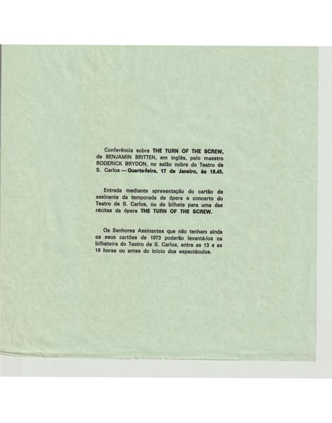 <span><p>Programa de temporada da �pera "Porgy and Bess" do TNSC de 1973. Programa vendido ao p�blico a prop�sito da temporada de 1973.</p></span>