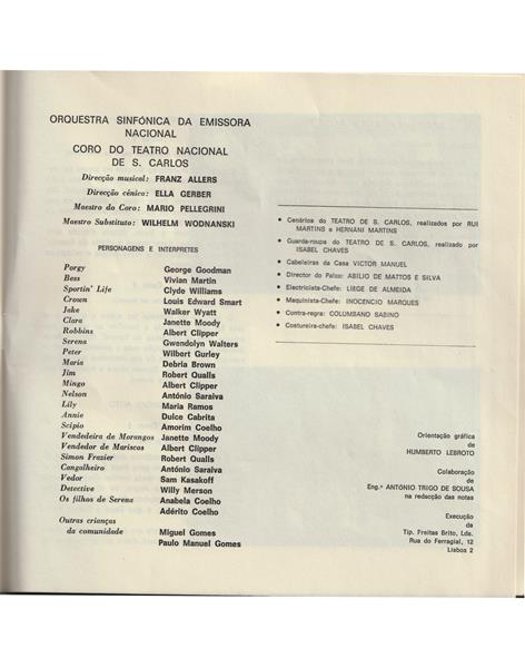 <span><p>Programa de temporada da �pera "Porgy and Bess" do TNSC de 1973. Programa vendido ao p�blico a prop�sito da temporada de 1973.</p></span>