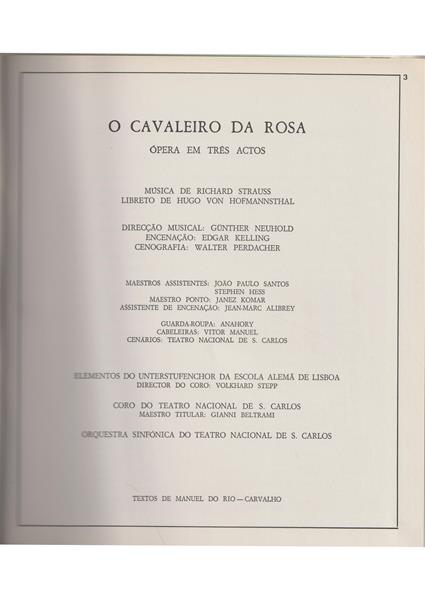 <span><p>Programa de temporada da �pera "Cavaleiro da Rosa" do TNSC de 1985/86</p></span>
