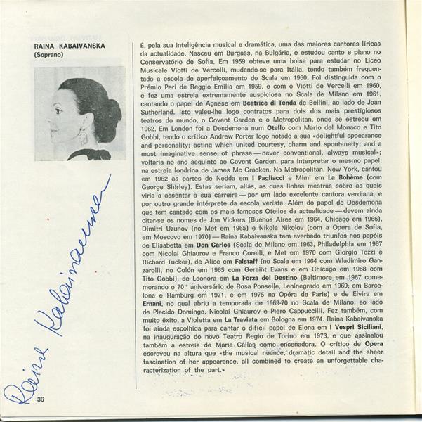 <span><p>Programa da r�cita Messa da Requiem, no TNSC a 1 e 3 fevereiro de 1976, com aut�grafo de Raina Kabaivanska e de Fiorenza Cossotto.</p></span>