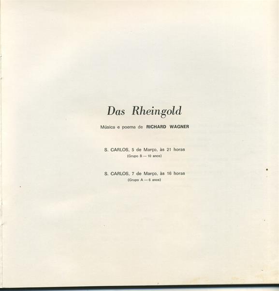 <span><p>Programa da r�cita O Anel do Nibelungo ? O Ouro do Reno, no TNSC a 5 e 7 de Mar�o de 1976.</p></span>