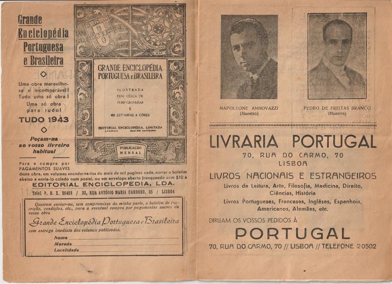 <span><p>Programa de temporada “Grande Companhia de �pera Italiana” no Coliseu de Lisboa em 1943. Programa-argumento do Coliseu dos Recreios de Lisboa com pre�o inscrito na capa. Custava 1 escudo e 50 centavos.</p></span>