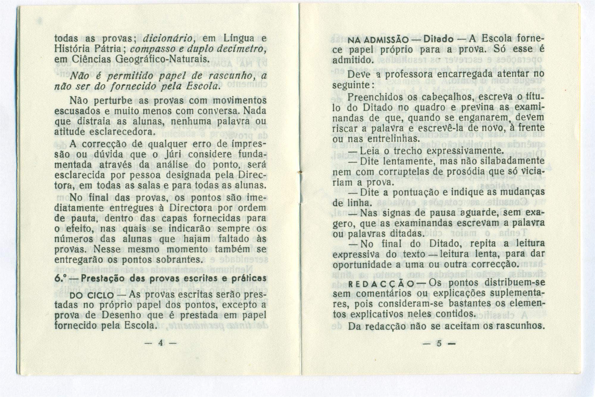 <span><p>Livro de instru��es de exame assinado pela professora D�lia Prado Coelho, da Escola T�cnica Elementar Marquesa de Alorna datado de 1961. Os exames foram marcados para os dias 26 e 27 de junho, 2, 16 e 17 de julho, todos na sala 5. S. & M. Lda.</p><p><span>Cr�ditos: Altura: 13,5cm 
Largura: 10,5cm (fechado) 20,5cm (aberto)</span></p></span>