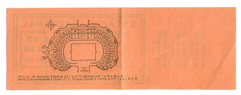 <span><p>Bilhetes de um Festival da Juventude da Mocidade Portuguesa de dia 10 de junho de 1970, para o Est�dio Nacional. � um convite e n�o apresenta pre�o.</p></span>