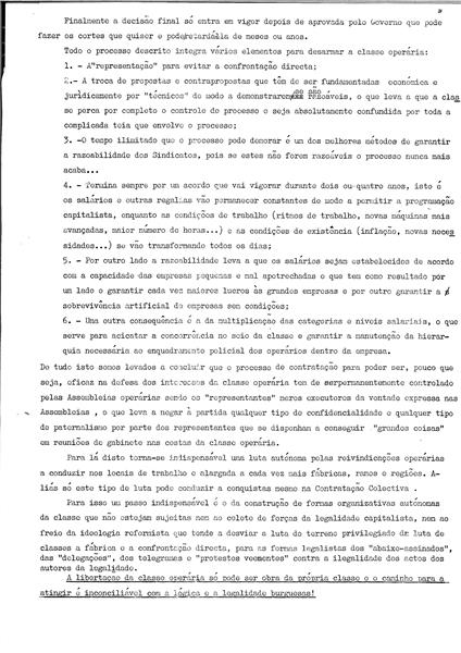 <span><p>Folheto de divulga��o de apoio ideol�gico apelando � luta sindical e pela contrata��o colectiva.</p></span>