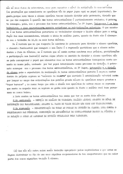 <span><p>Folheto de divulga��o interna apelando � luta contra as horas extraordin�rias. Menciona 2 n�veis de interven��o na luta contra as horas extraordin�rias.</p></span>