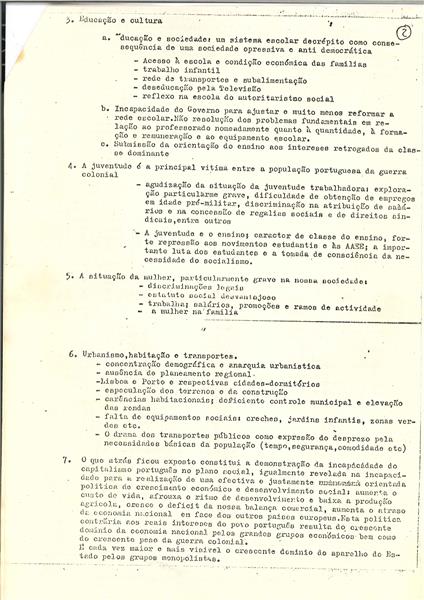 <span><p>Folheto de divulga��o interna (Agosto/Setembro de 1973) acerca da discuss�o interna sobre o programa da campanha eleitoral.</p></span>