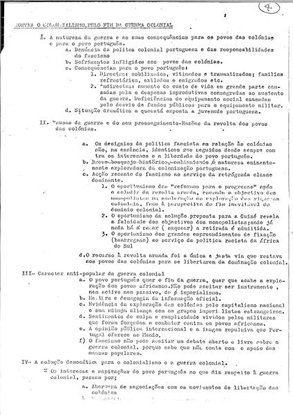 <span><p>Folheto de divulga��o interna (Agosto/Setembro de 1973) acerca da discuss�o interna sobre o programa da campanha eleitoral.</p></span>