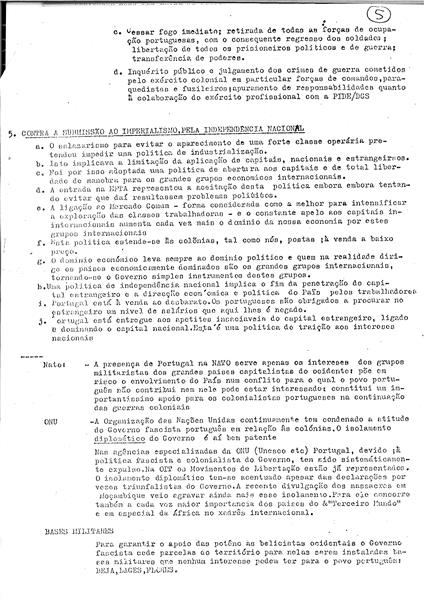 <span><p>Folheto de divulga��o interna (Agosto/Setembro de 1973) acerca da discuss�o interna sobre o programa da campanha eleitoral.</p></span>