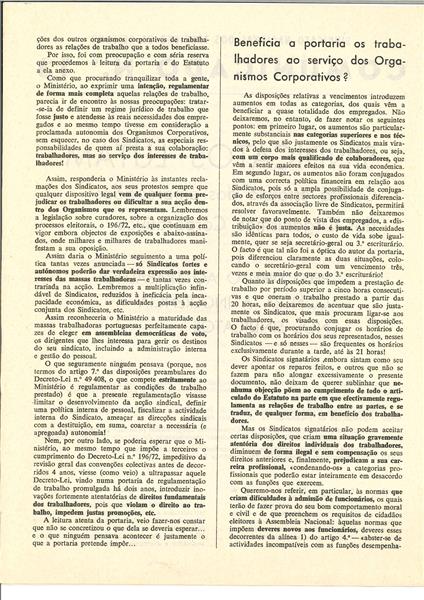 <span><p>Comunicado elaborado durante o per�odo marcelista, feito pelos sindicatos que se organizaram para substituir os sindicatos afetos ao regime. Autoria dos sindicatos que constam do folheto.
Distribui��o clandestina e divulgado entre os elementos dos grupos sindicais.</p></span>