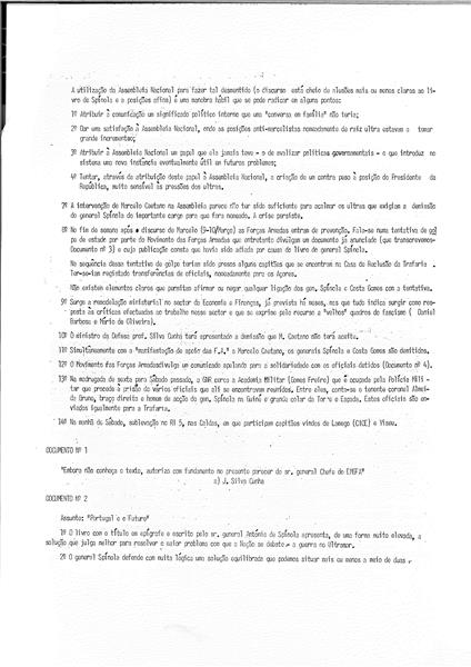 <span><p>Folheto informativo interno da CDE para dar instru��es aos militantes, n�o sendo de distribui��o p�blica. Menciona o MFA e as perspectivas para o 25 de Abril. Apresenta uma circular do Movimento dos Oficiais.</p></span>