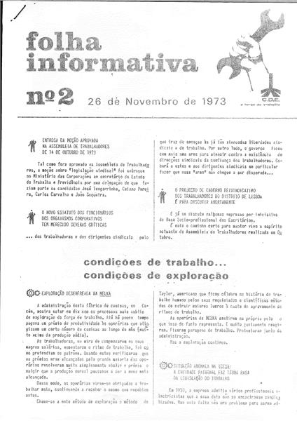 <span><p>Folheto informativo de distribui��o p�blica com informa��o sobre as lutas dos trabalhadores e o direito � greve.</p></span>