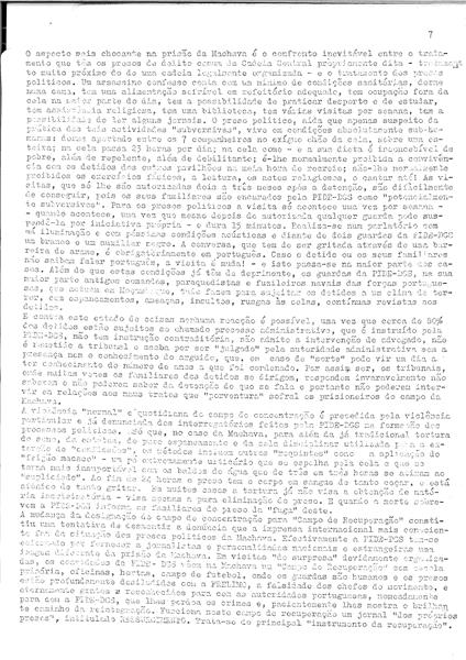 <span><p>Circular de distribui��o p�blica, de 9 de Maio de 1973, sobre as pris�es feitas e a repress�o da DGS, inclusivamente nas Col�nias, com campos de concentra��o. Fala sobre a Guerra Colonial e os Movimentos de Liberta��o das Col�nias.</p></span>