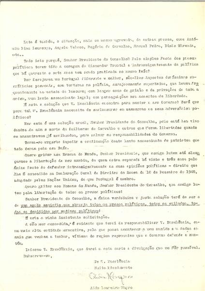 <span><p>Carta escrita em Outubro de 1973 por Aida Loureiro Magro, mulher de Jos� Magro, preso pol�tico. Refere tamb�m Ant�nio Dias Louren�o, �ngelo Veloso, Rog�rio de Carvalho, Manuel Pedro, Dinis Miranda e outros presos pol�ticos. Dirige-se a Marcelo Caetano.</p></span>