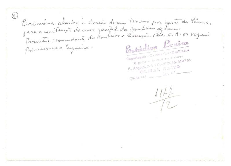 <span><p>Cerim�nia de doa��o do terreno</p></span>