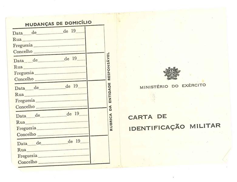 <span><p>Carta de Identifica��o Militar de Lu�s Alberto Pais Figueiredo.
Depois de sair da cadeia de Peniche em liberdade condicional foi transferido para Penamacor, em 5 de novembro de 1973.</p></span>