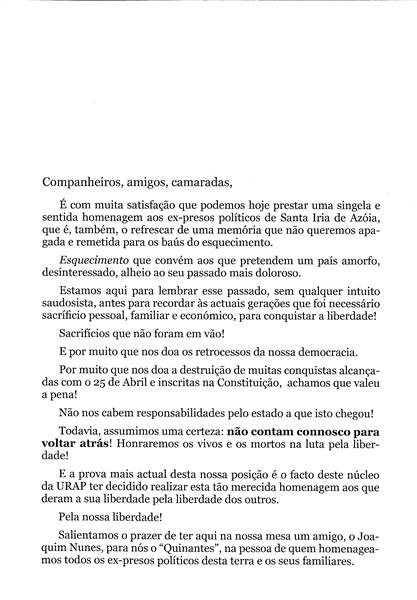 <span><p>Folheto de homenagem aos ex-presos pol�ticos anti-fascistas de Santa Iria da Az�ia, de 22 de Abril de 2012.</p></span>