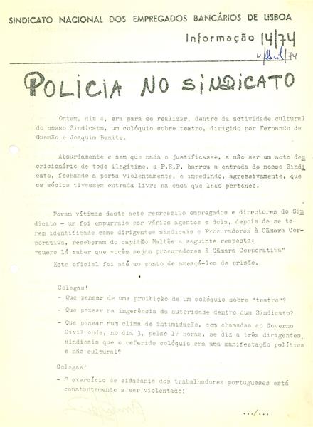 <span><p>Convite para concerto com Jos� Afonso, Jos� Jorge Letria e Benedito Garcia e relato de uma outra iniciativa teatral que ocorreu � posteriori e que foi assinalada pela PIDE.</p></span>