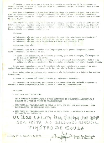 <span><p>V�rios recortes e not�cias relativos �s manifesta��es do sindicato dos banc�rios 18 de Junho de 1973.</p></span>