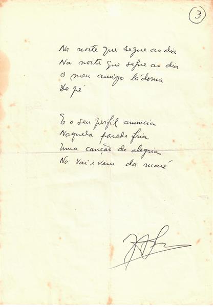 <span><p>Poema original de Zeca Afonso “Por tr�s daquela janela”, dedicado a Alfredo de Mato, na ocasi�o da sua pris�o. N�o se sabe a data exacta mas ter� sido nos anos 70.</p></span>