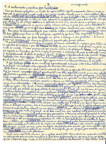 <span><p>Texto manuscrito intitulado “A trag�dia de Angola” de Francisco Cunha Leal, s.d.</p></span>