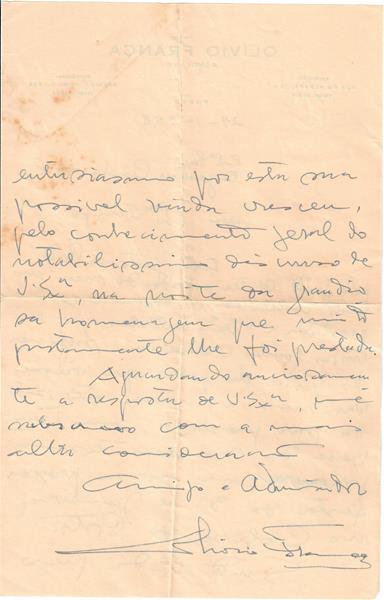 <span><p>Duas cartas do advogado Ol�vio Fran�a (Porto) para Francisco Cunha Leal.
Carta 1: 24 de Janeiro de 1958
Carta 2: 3 de Mar�o de 1967</p></span>
