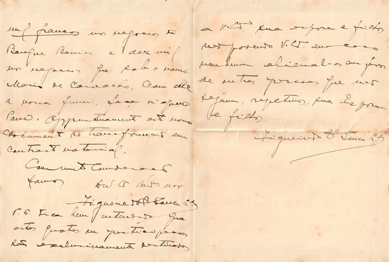 <span><p>Carta de Figueiredo de Sousa para Francisco Cunha Leal, Lisboa, 19 de Mar�o de 1922, 2 p�ginas.</p></span>