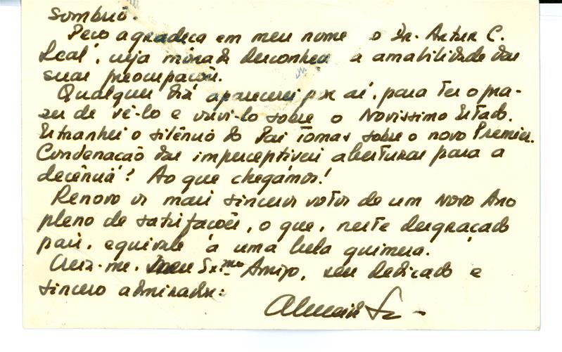 <span><p>Carta e envelope de Ant�nio de Almeida Santos para Francisco Cunha Leal, s.d., 2 p�ginas.</p></span>