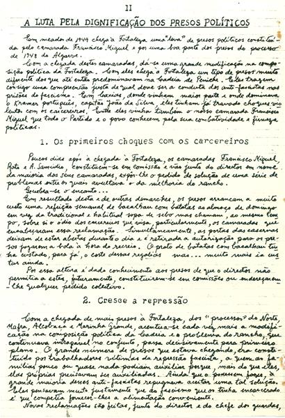 <span><p>“Quadro da situa��o que os nossos camaradas foram encontrar na fortaleza em meados de 1949”, Fevereiro de 1951.</p></span>