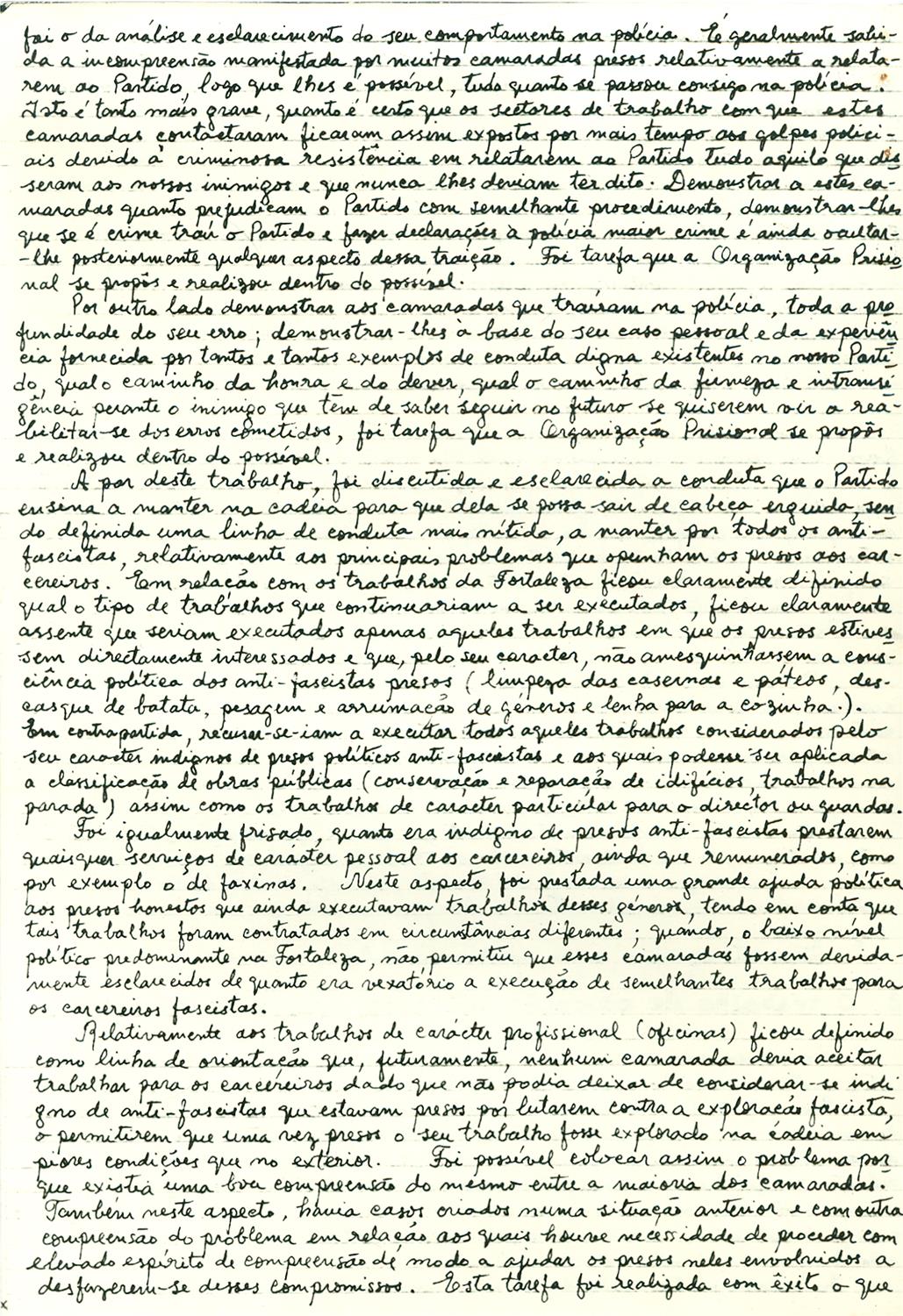 <span><p>“Quadro da situa��o que os nossos camaradas foram encontrar na fortaleza em meados de 1949”, Fevereiro de 1951.</p></span>