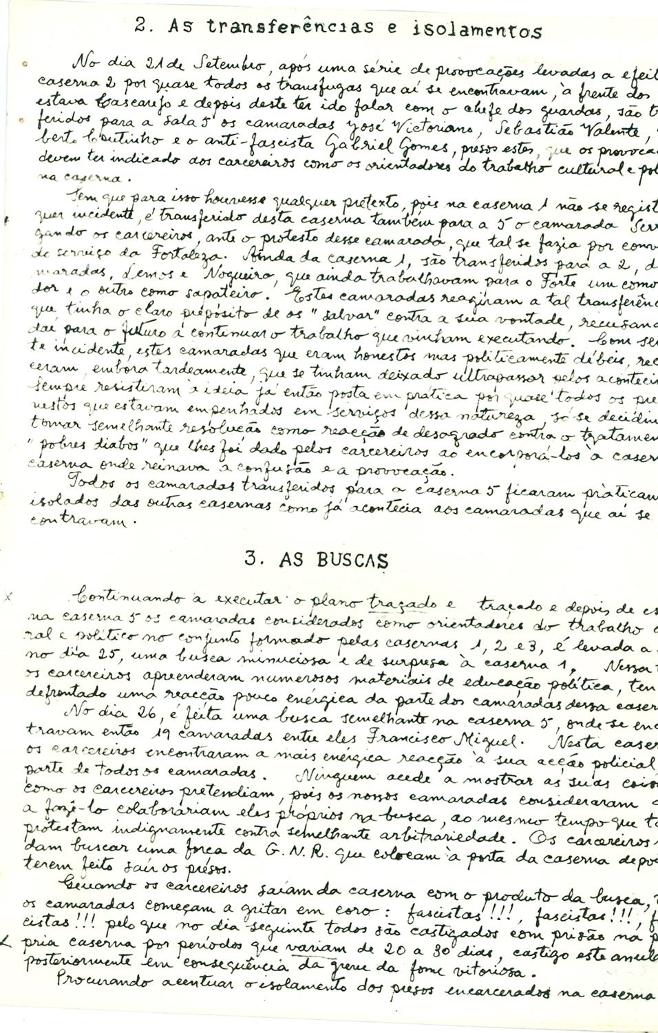 <span><p>“Quadro da situa��o que os nossos camaradas foram encontrar na fortaleza em meados de 1949”, Fevereiro de 1951.</p></span>