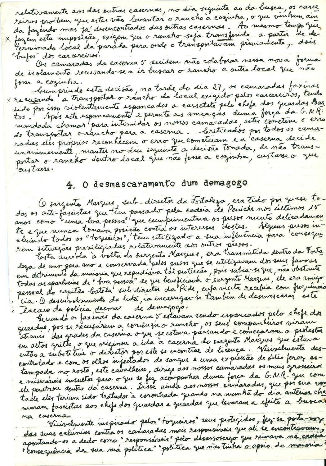<span><p>“Quadro da situa��o que os nossos camaradas foram encontrar na fortaleza em meados de 1949”, Fevereiro de 1951.</p></span>