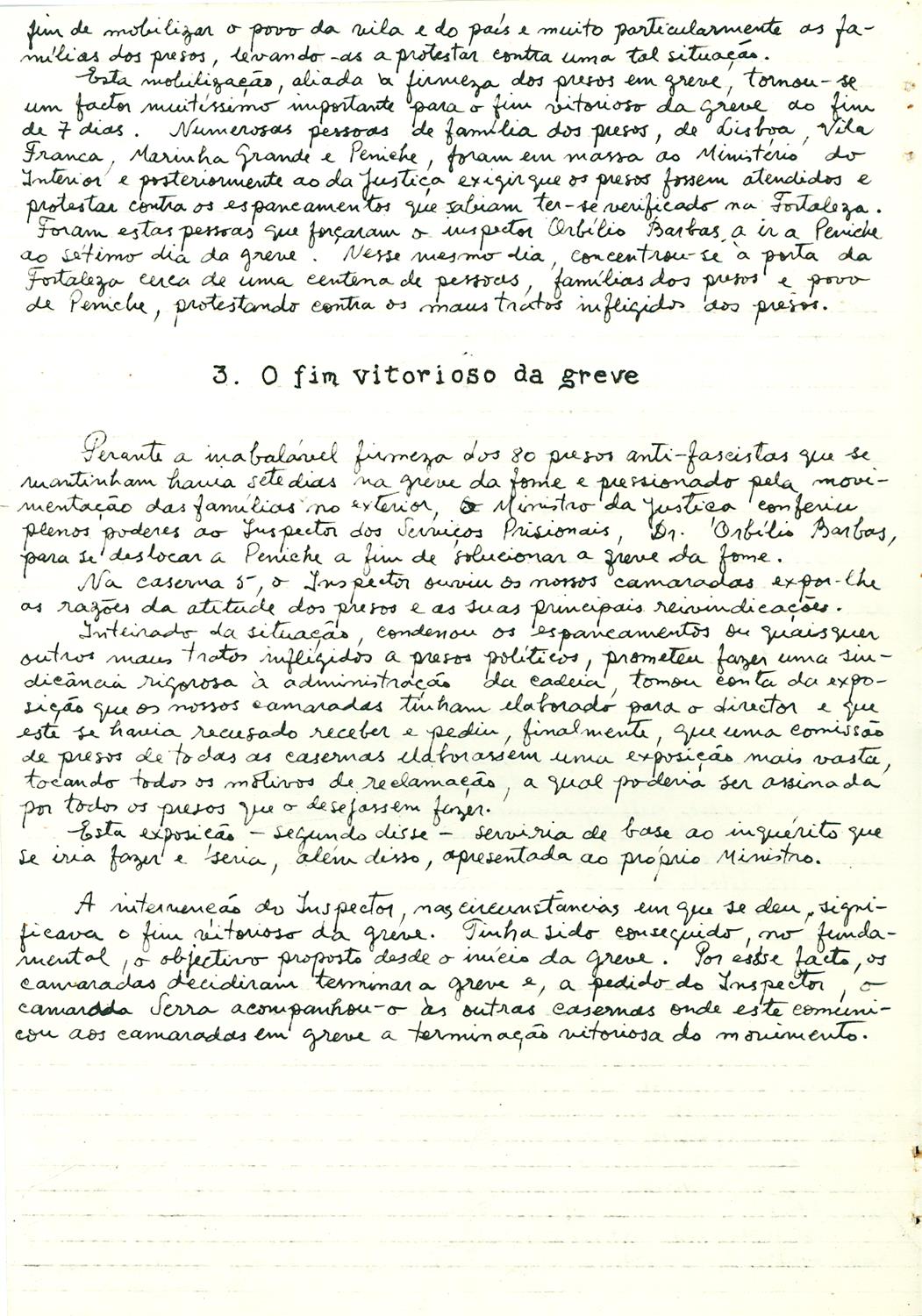 <span><p>“Quadro da situa��o que os nossos camaradas foram encontrar na fortaleza em meados de 1949”, Fevereiro de 1951.</p></span>
