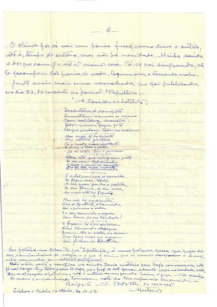 <span><p>Conjunto de cartas pessoais do pai para Paula dos Santos e para a irm� Manuela Isabel Queiroz Marques. Dos anos 50 at� 1958.</p></span>