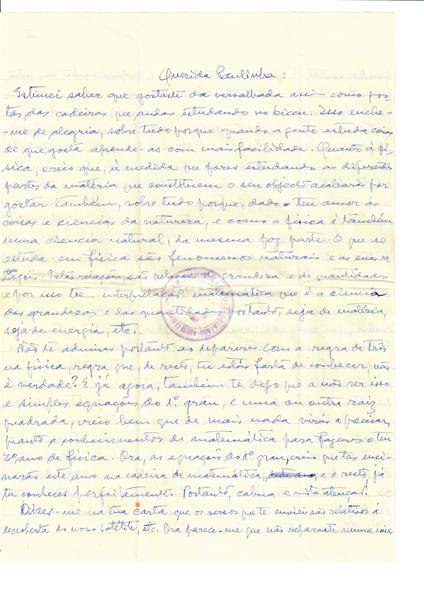 <span><p>Conjunto de cartas pessoais do pai para Paula dos Santos e para a irm� Manuela Isabel Queiroz Marques. Dos anos 50 at� 1958.</p></span>