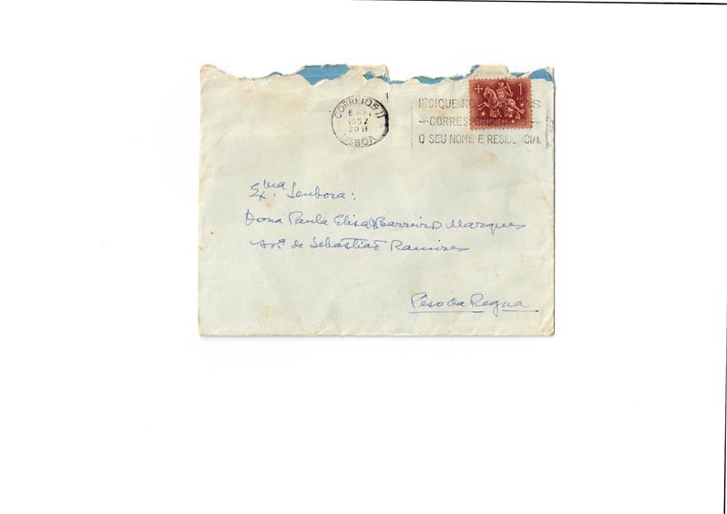 <span><p>Conjunto de cartas pessoais do pai para Paula dos Santos e para a irm� Manuela Isabel Queiroz Marques. Dos anos 50 at� 1958.</p></span>