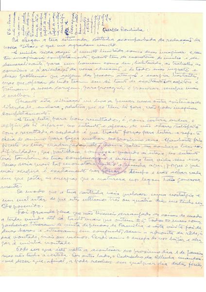 <span><p>Conjunto de cartas pessoais do pai para Paula dos Santos e para a irm� Manuela Isabel Queiroz Marques. Dos anos 50 at� 1958.</p></span>