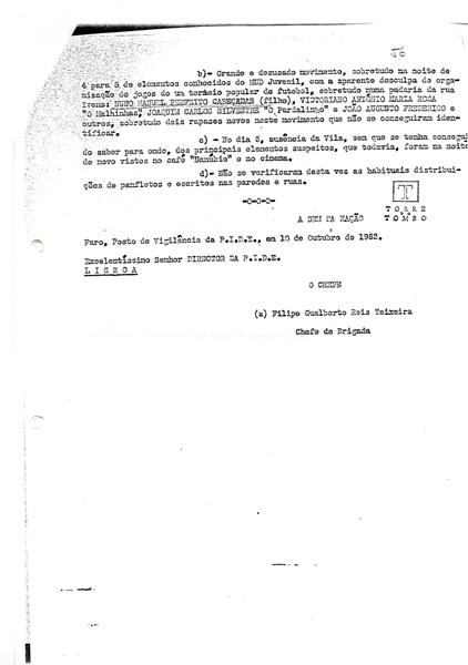 <span><p>Relat�rio sobre a vigil�ncia da PIDE a Nuno Cabe�adas e outros resistentes.</p></span>
