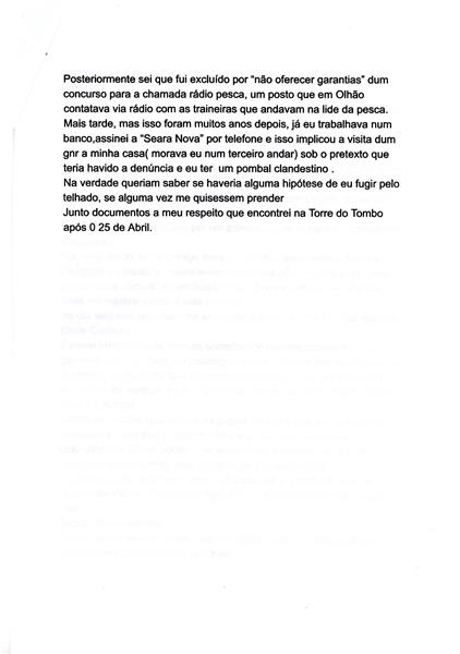 <span><p>Relato pessoal de Nuno Cabe�adas sobre a experi�ncia durante o Estado Novo.</p></span>