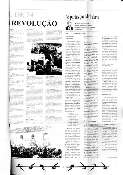 <span><p>Jornal "A Alvorada" - Testemunho pessoal sobre o 25 de Abril de 1974.</p></span>