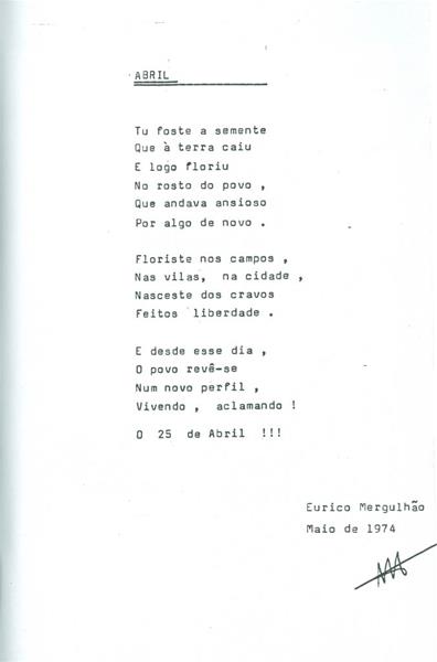 <span><p>Jornal "A Alvorada" - Testemunho pessoal sobre o 25 de Abril de 1974.</p></span>