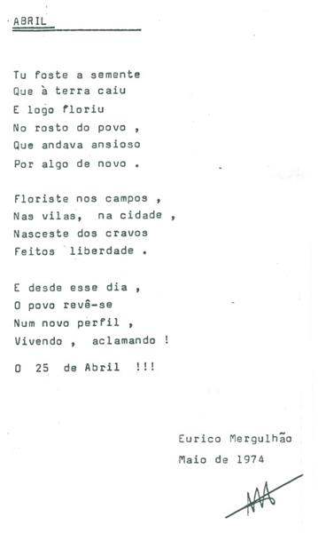 <span><p>Jornal "A Alvorada" - Testemunho pessoal sobre o 25 de Abril de 1974.</p></span>