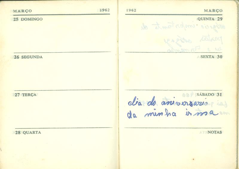 <span><p>Caderno di�rio que o marido da D. Mariana mantinha durante a sua estada na Guerra 1961-62.</p></span>