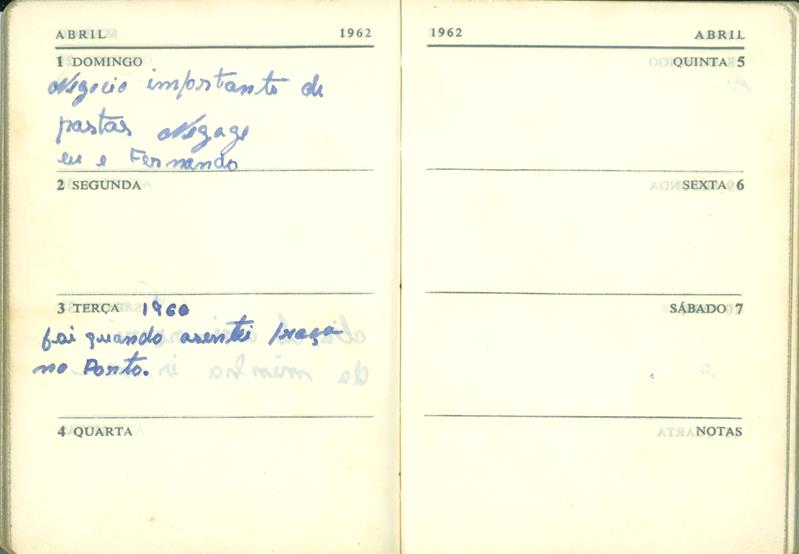 <span><p>Caderno di�rio que o marido da D. Mariana mantinha durante a sua estada na Guerra 1961-62.</p></span>