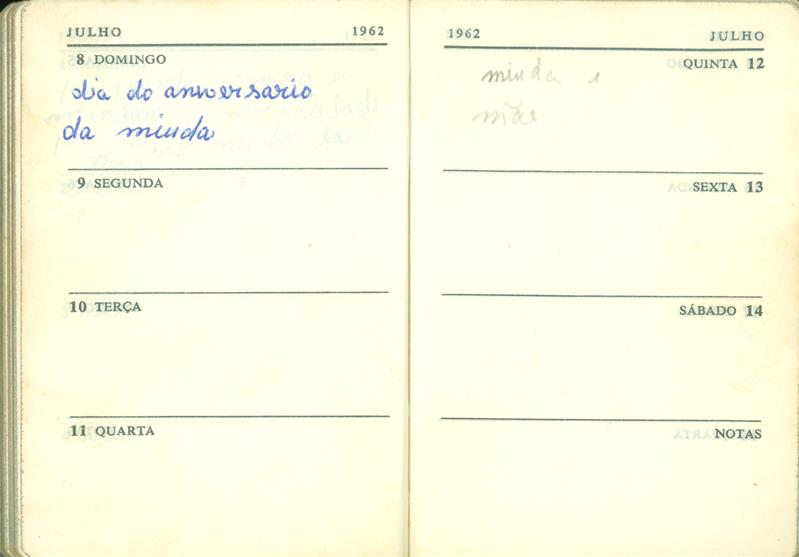<span><p>Caderno di�rio que o marido da D. Mariana mantinha durante a sua estada na Guerra 1961-62.</p></span>