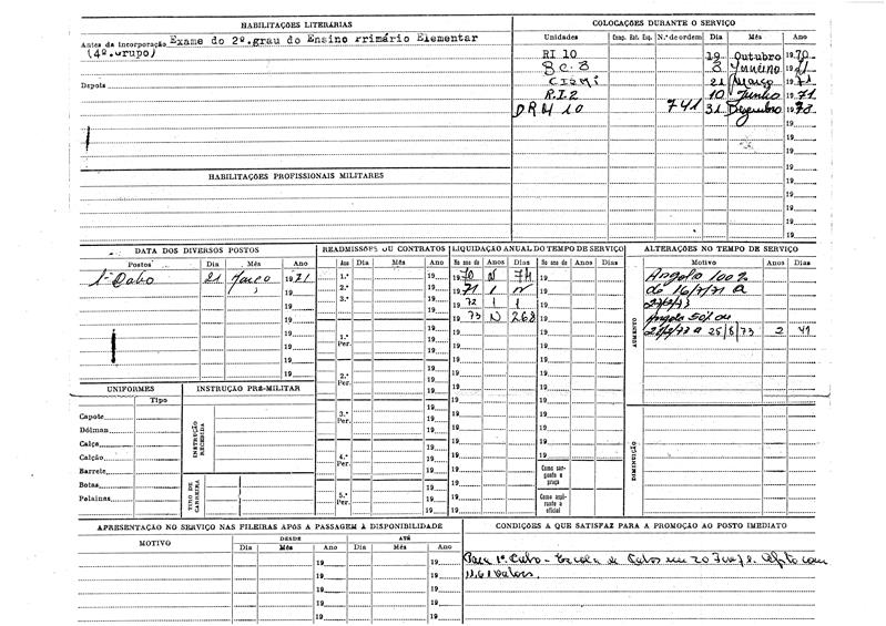 <span><p>Caderneta Militar de Jos� Dias de Castro.</p></span>