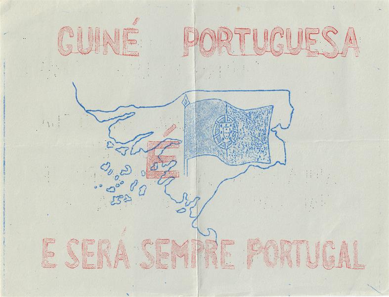 <span><p>Documentos de ac��o psico-social:
“Apresenta-te � tropa  levanta os bra�os- Guin� Portuguesa Guin� Feliz”.
4 folhetos “Guin� Portuguesa. � e ser� sempre Portugal”.</p></span>